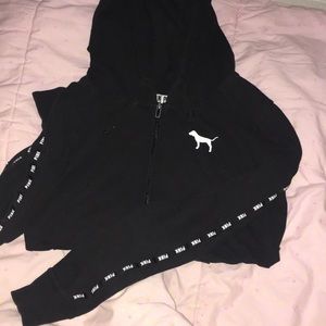 Thin black pink hoodie